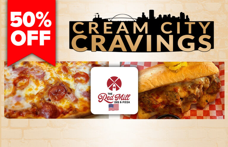 $25 gets you $50 to spend at The Red Mill Inn & Pizza!