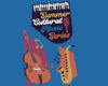 Poster for a Summer Cultural Music Series featuring a microphone icon, with a cello and saxophone on a blue background.